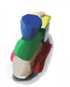 Wooden Train Painting